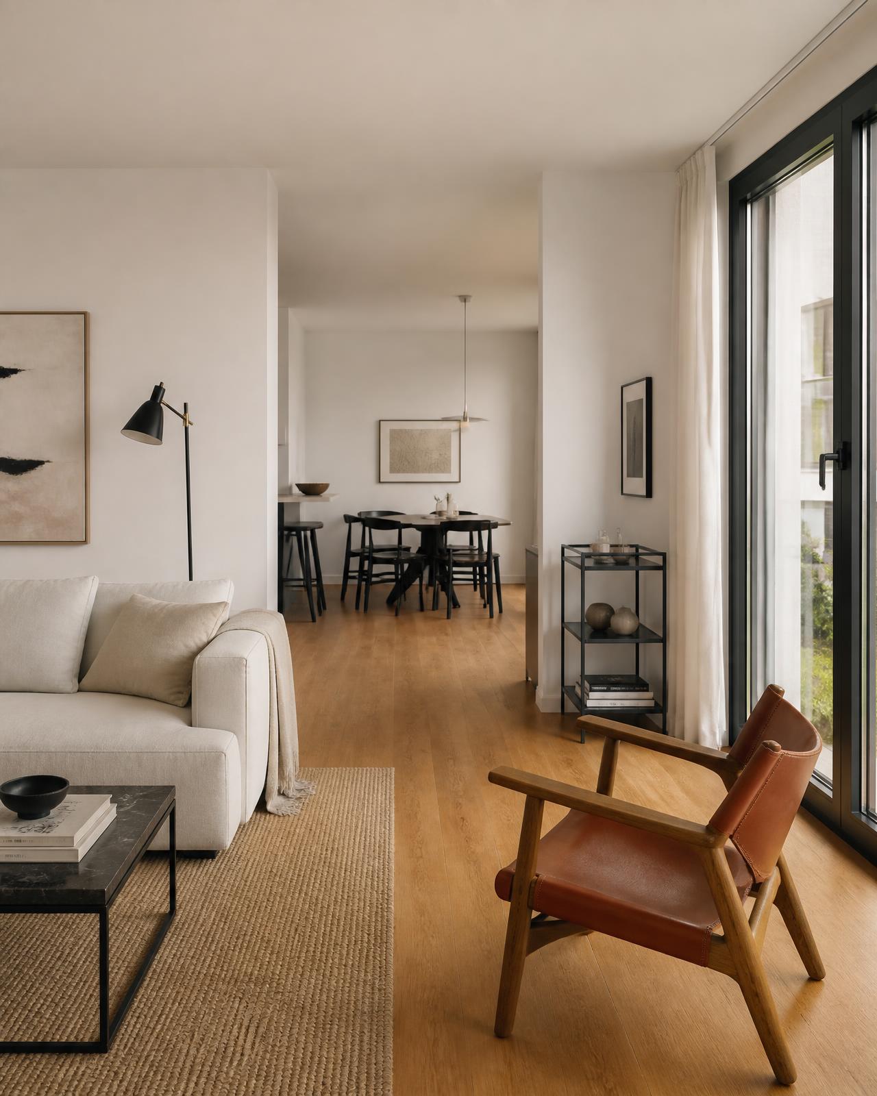 Intérieur d'un appartement contemporain lumineux